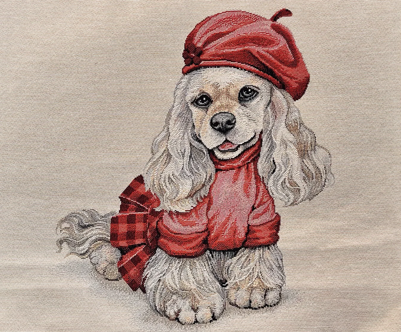 Cocker con vestitino rosso