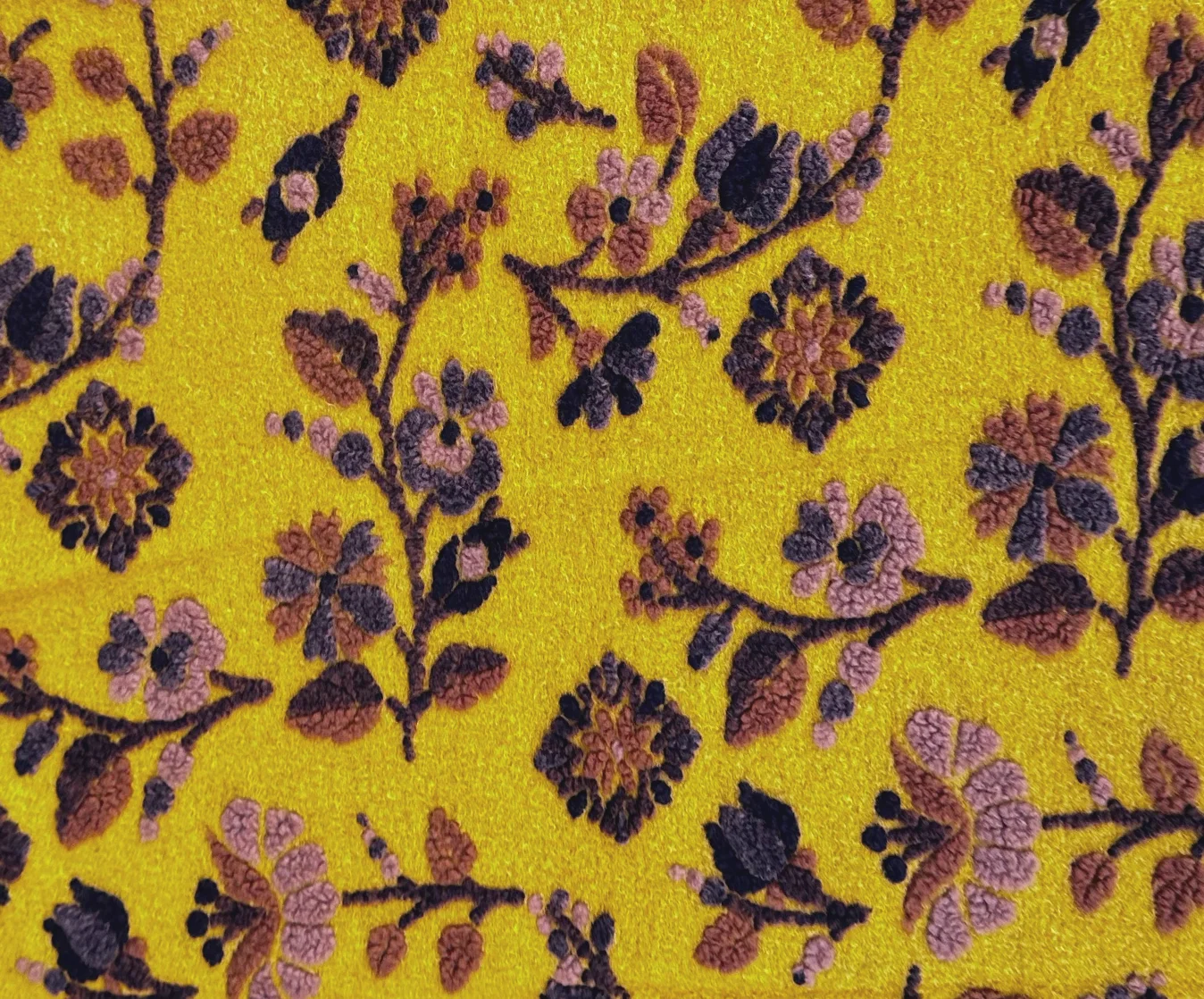 plaid lanacotta giallo con motivo floreale